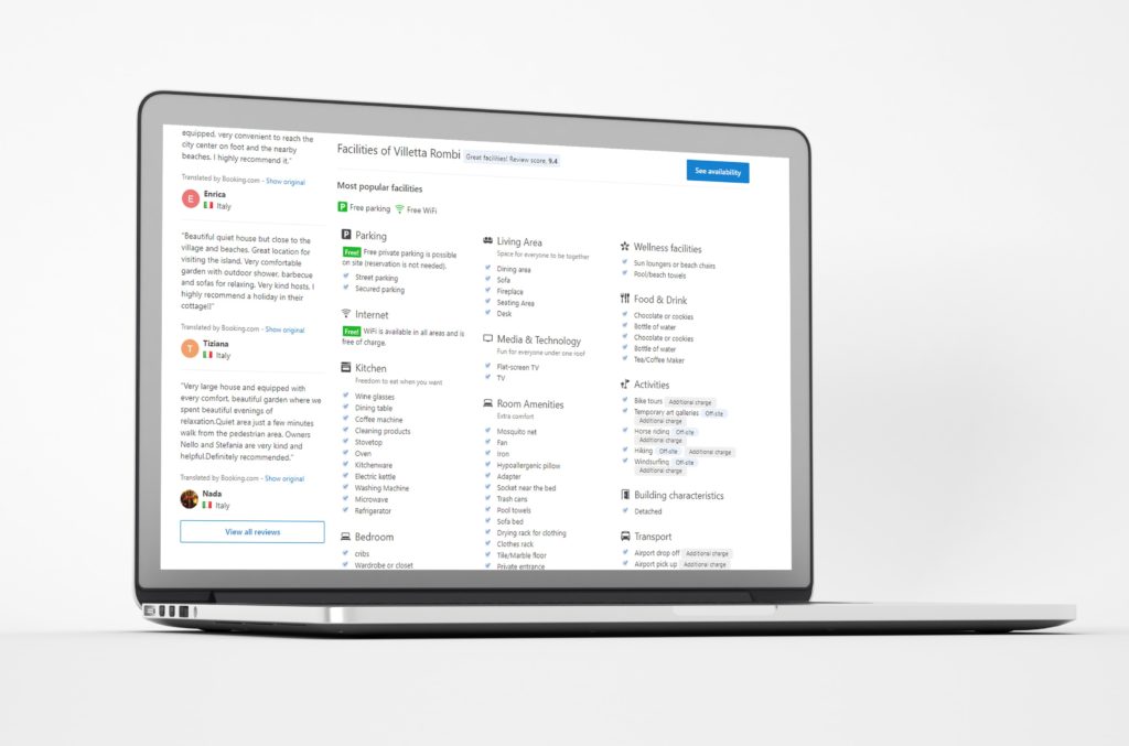 creazione pagina locazione breve per villetta - Constur